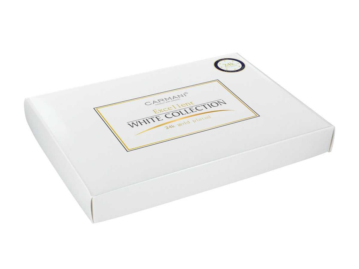 Set van 6 met 24K goud vergulde theelepels Witte Oogjes CARMANI met mogelijkheid tot personalisatie met gravure - elegant cadeau voor elke gelegenheid, afmetingen 13 cm
