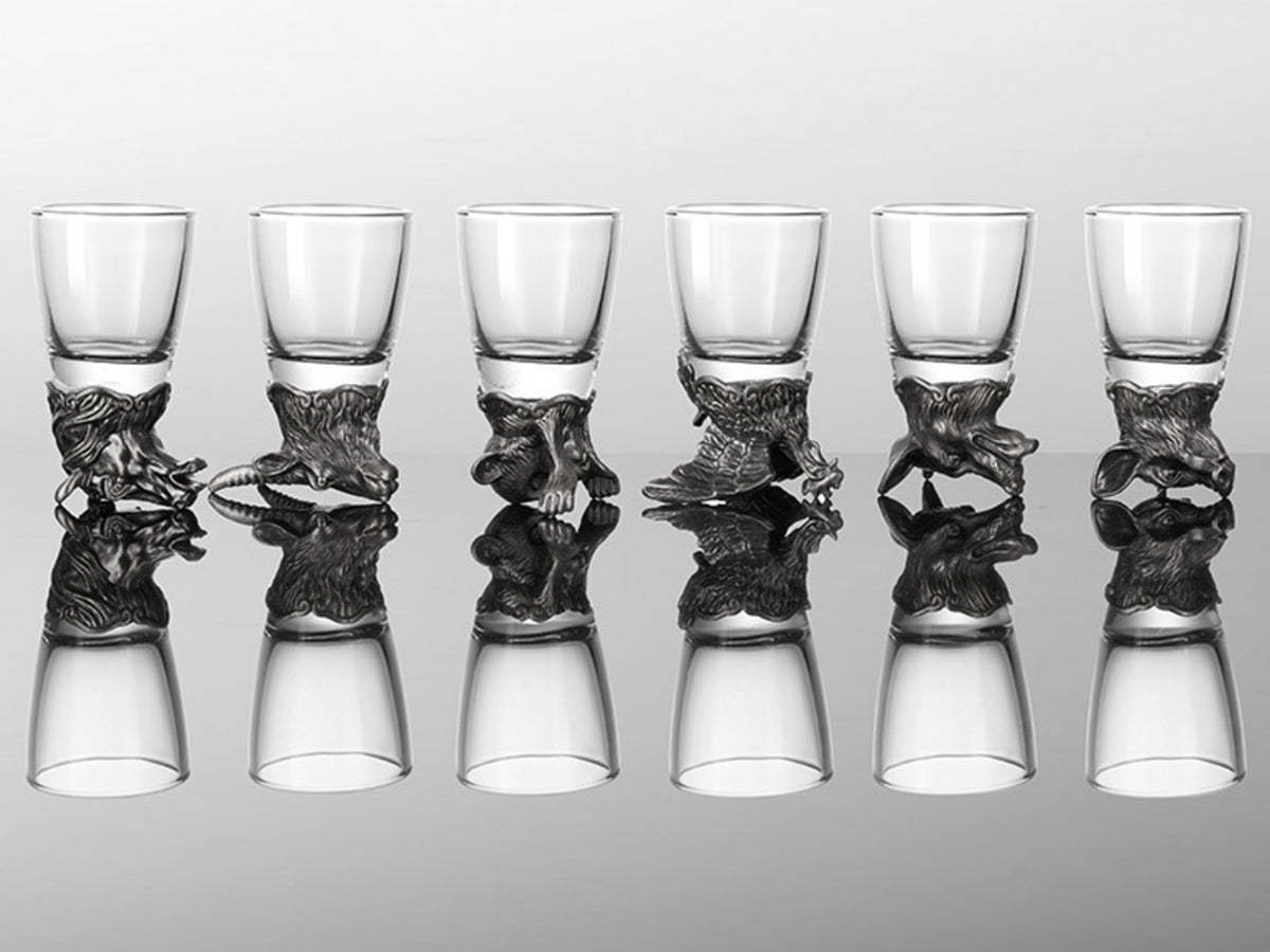 Set van 12 borrelglaasjes 25ml met kan 250ml met mogelijkheid tot personalisatie met gravure