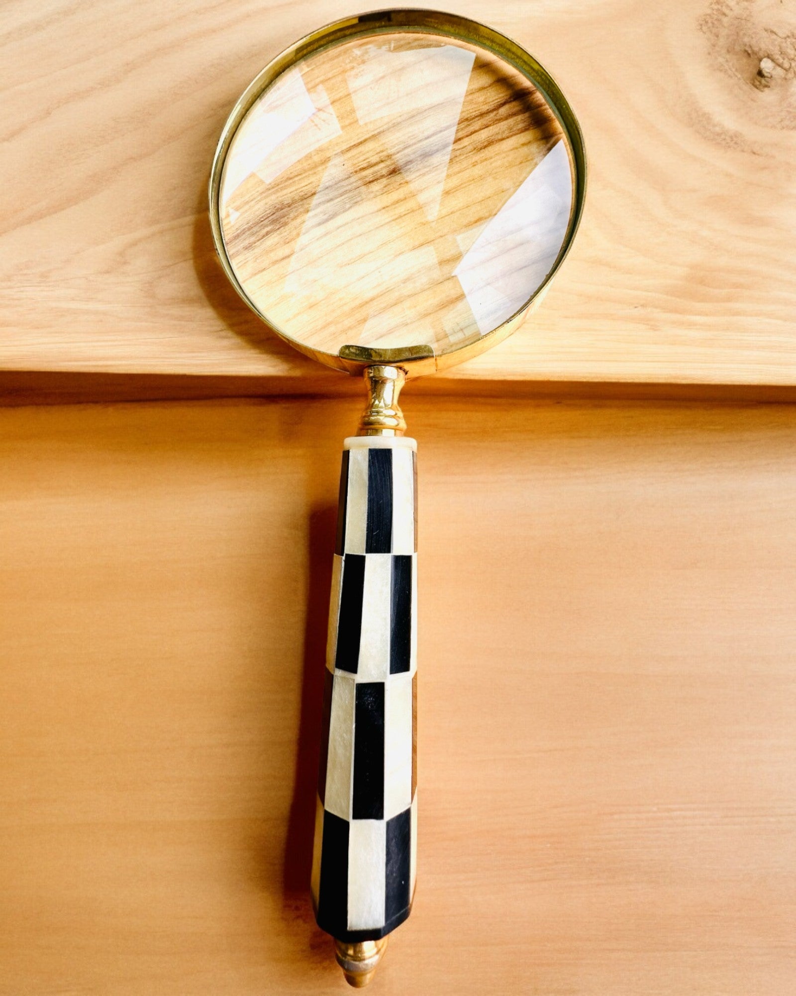 Grote Retro Vergrootglas, mogelijkheid tot personalisatie als cadeau met gravure - varianten om uit te kiezen
