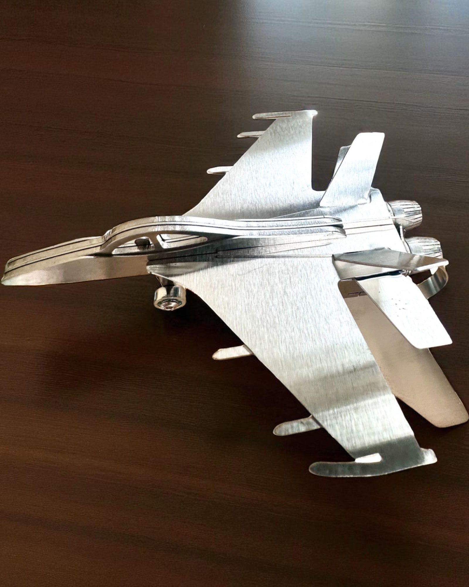 Metalen Model Jachtvliegtuig "SkyRaptor" – roestvrij staal, gepersonaliseerde gravure als cadeau