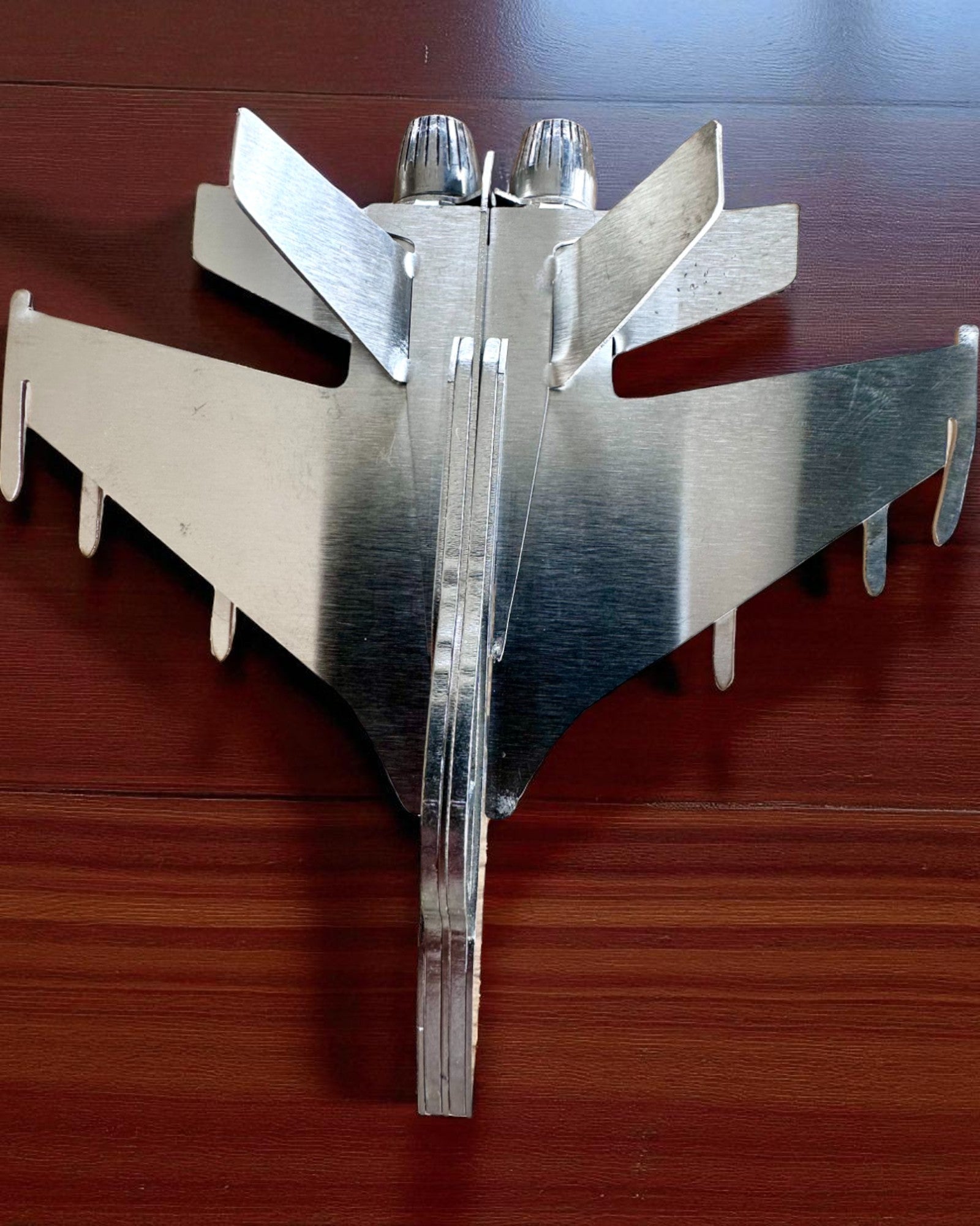 Metalen Model Jachtvliegtuig "SkyRaptor" – roestvrij staal, gepersonaliseerde gravure als cadeau