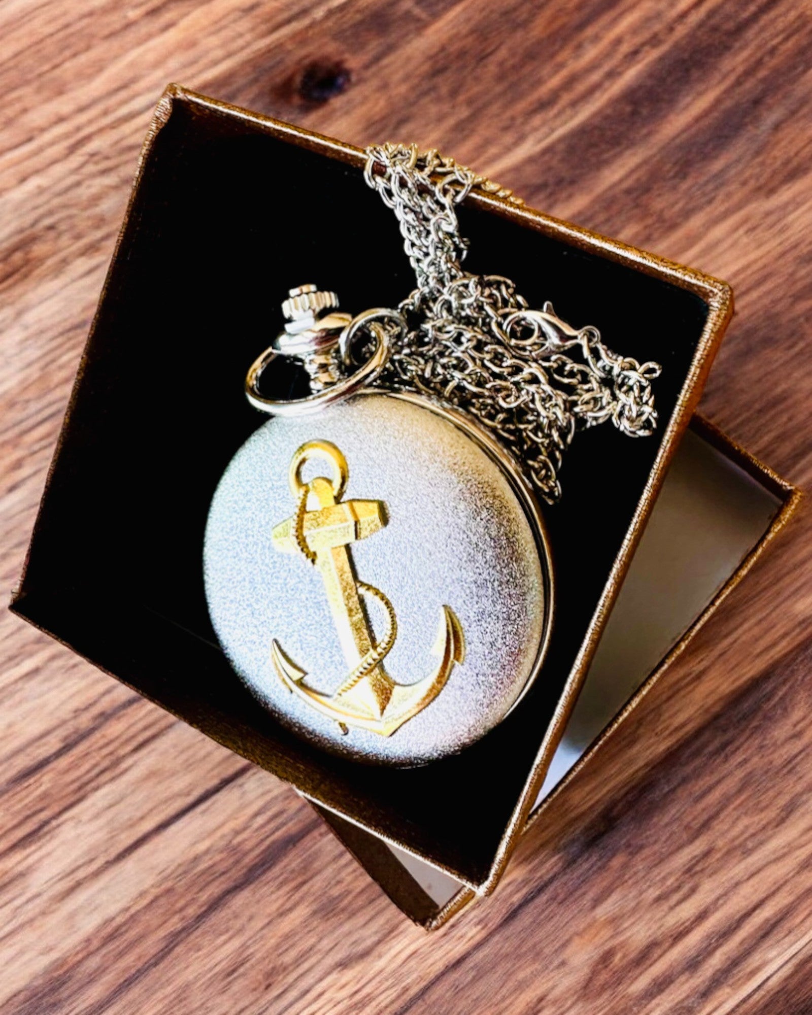 Zakhorloge "Gouden Anker" - personalisatie als cadeau met gravure