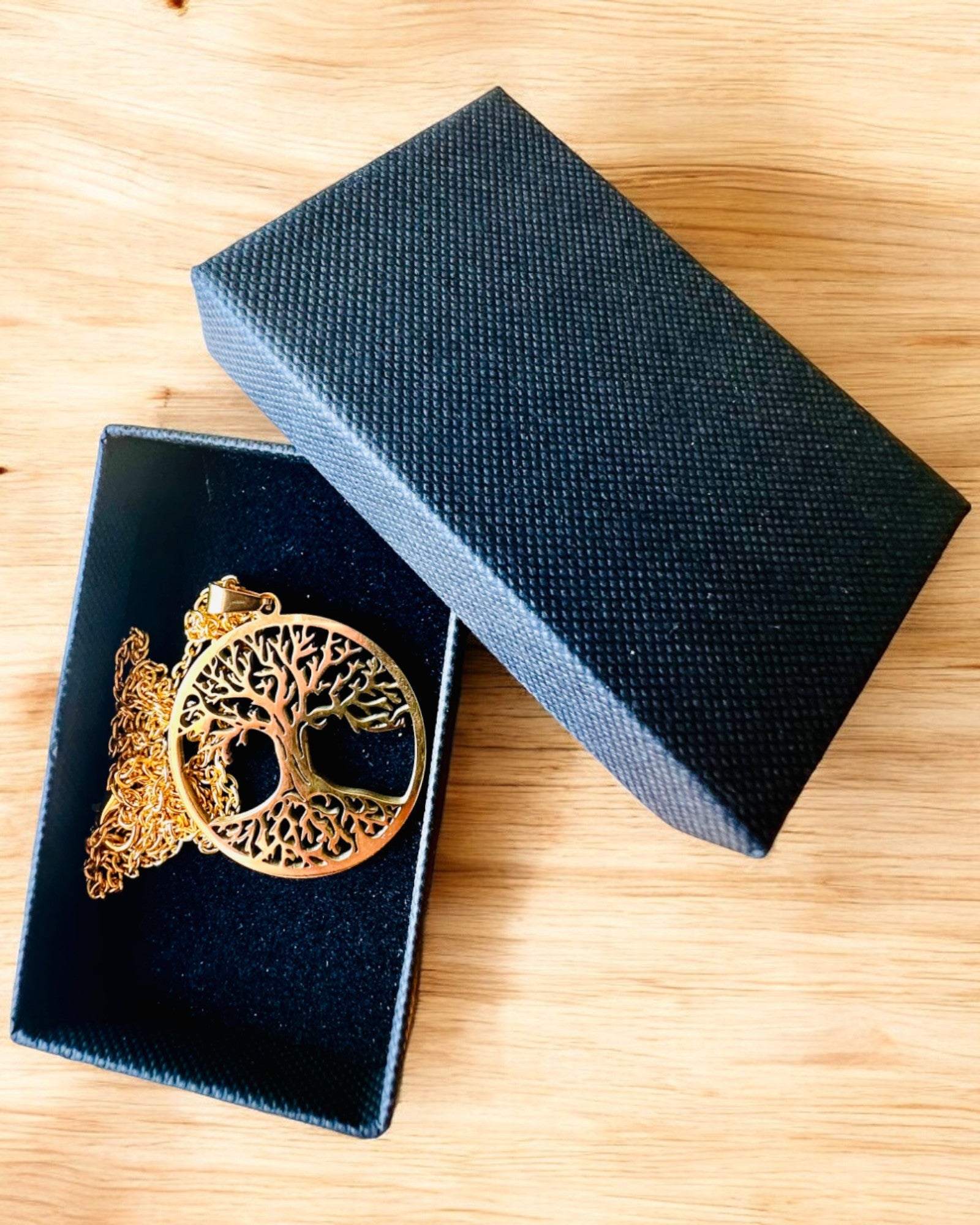 Ketting "Levensboom" van Roestvrij Staal - personalisatie met gravure, 2 kleuropties