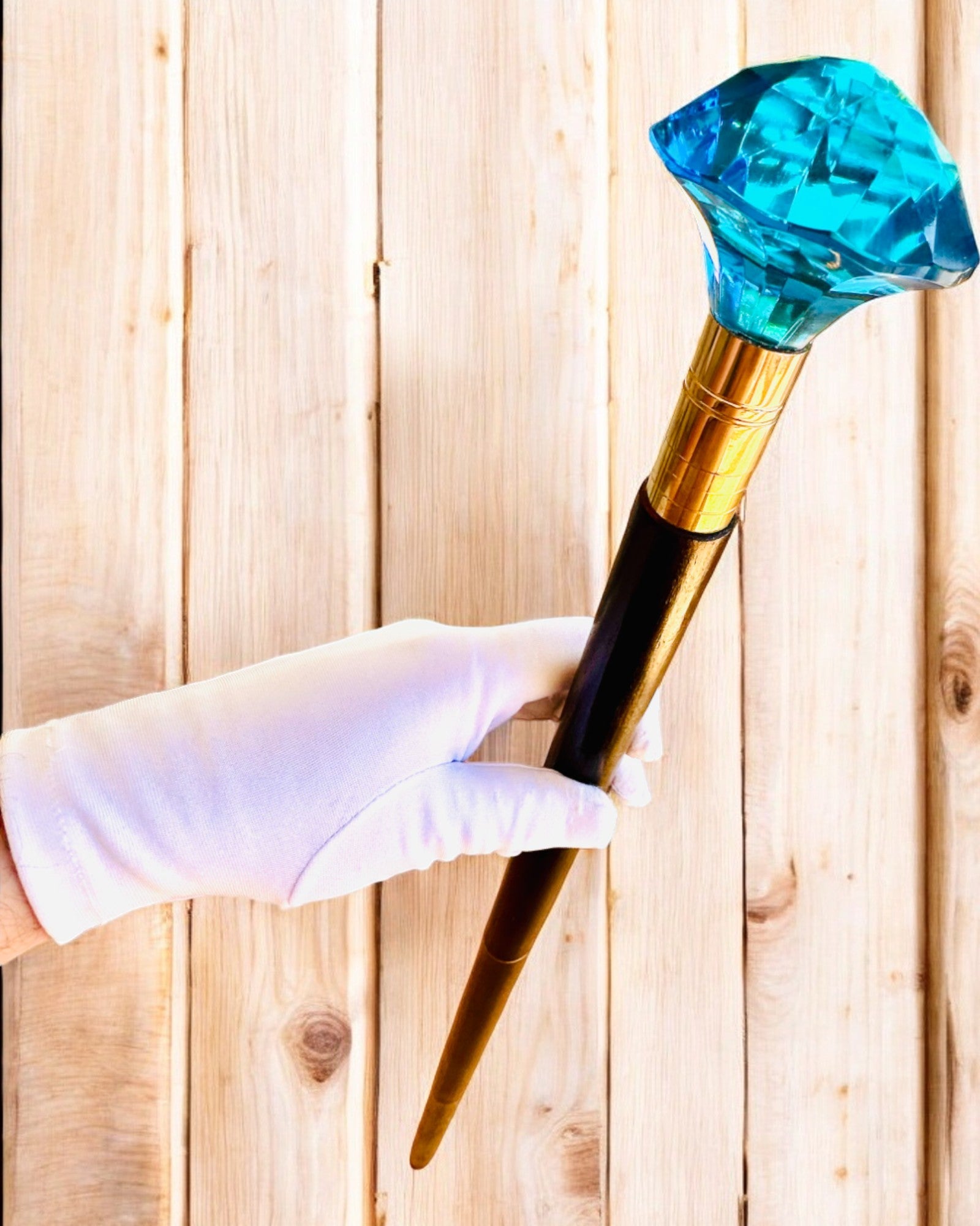 Laska voor wandelen "Blauwe Diamant" - Houten Handgemaakt, mogelijkheid tot graveren
