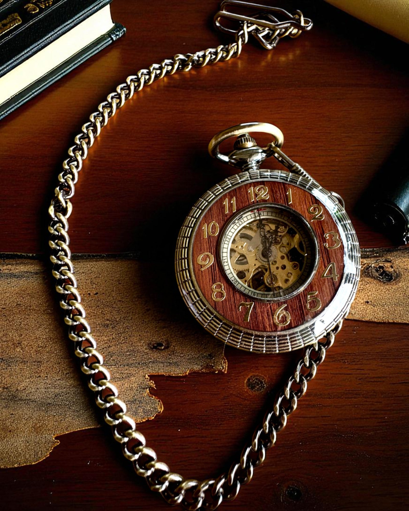 Zakhorloge „Veritas Tempus” – mechanisch uurwerk met de mogelijkheid tot graveren als cadeau, 2 varianten om uit te kiezen