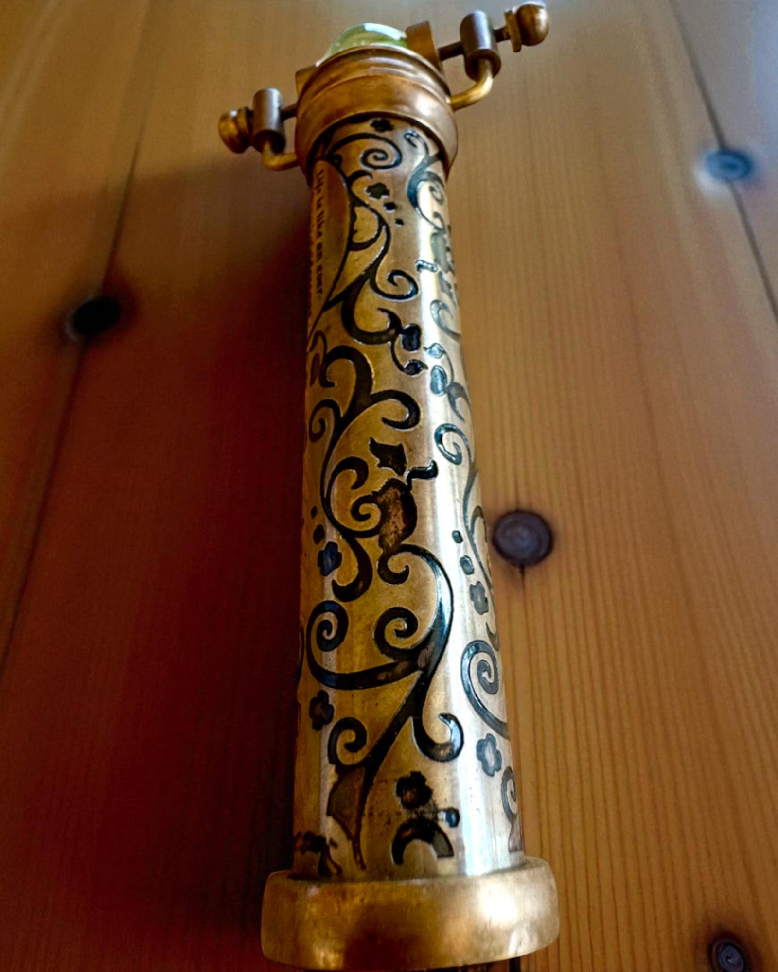 Vintage Kaleidoscoop “Emerald Dreams”, 15 cm – handgemaakt, met mogelijkheid tot personalisatie door gravure als cadeau