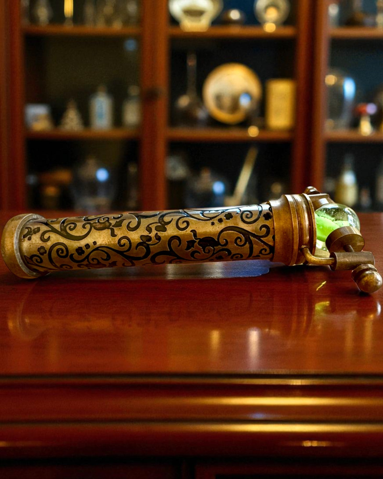 Vintage Kaleidoscoop “Emerald Dreams”, 15 cm – handgemaakt, met mogelijkheid tot personalisatie door gravure als cadeau