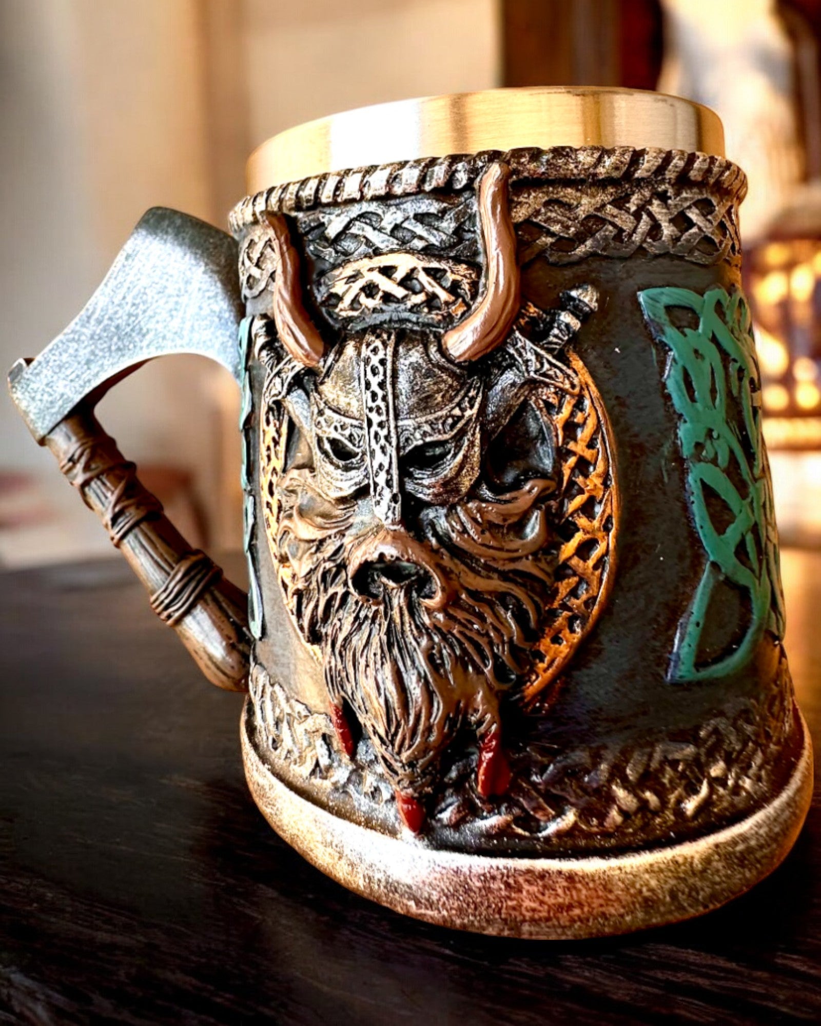Kubek wikinga Ragnar's Horn - met Gravure Optie als cadeau, 250 ml