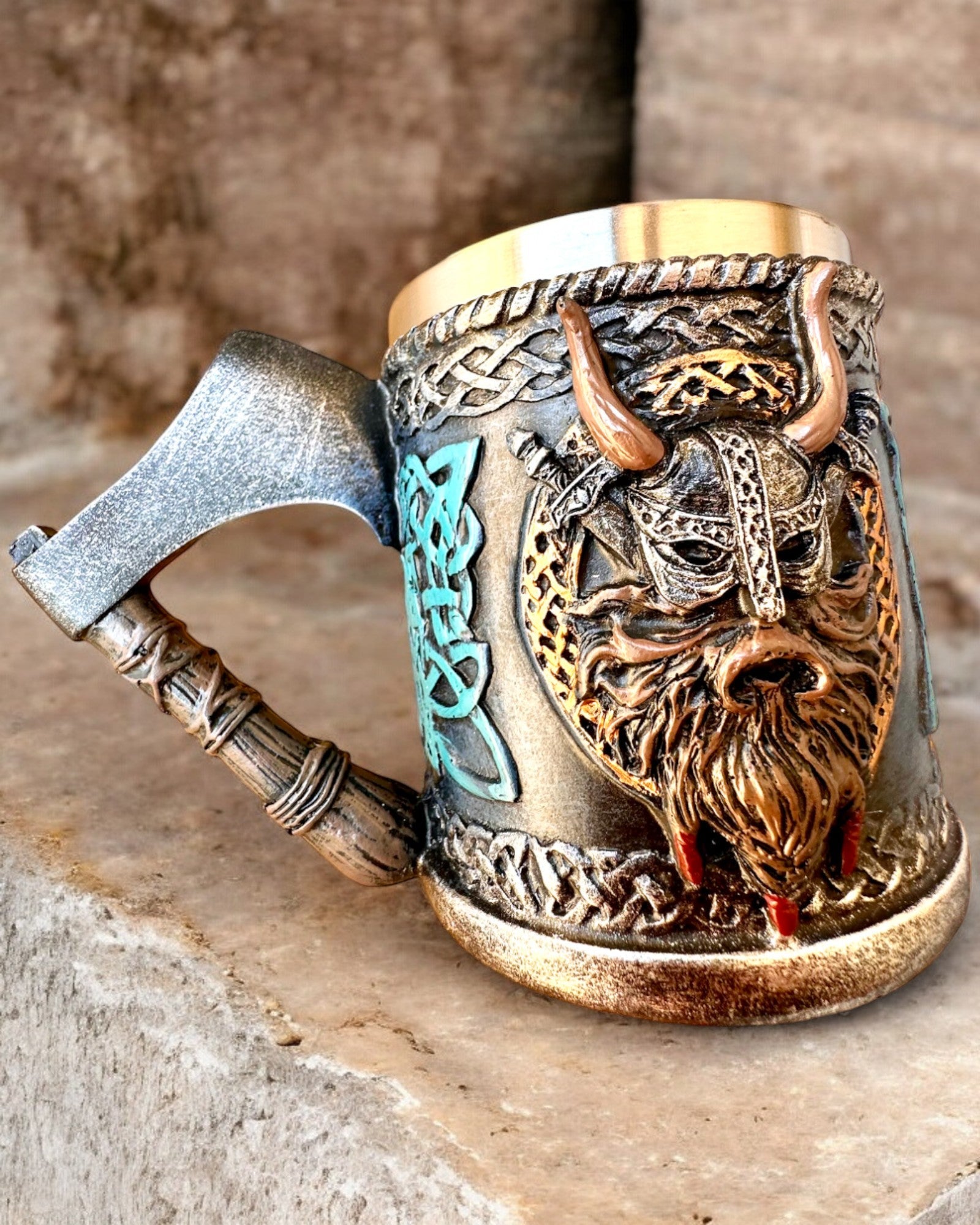 Kubek wikinga Ragnar's Horn - met Gravure Optie als cadeau, 250 ml