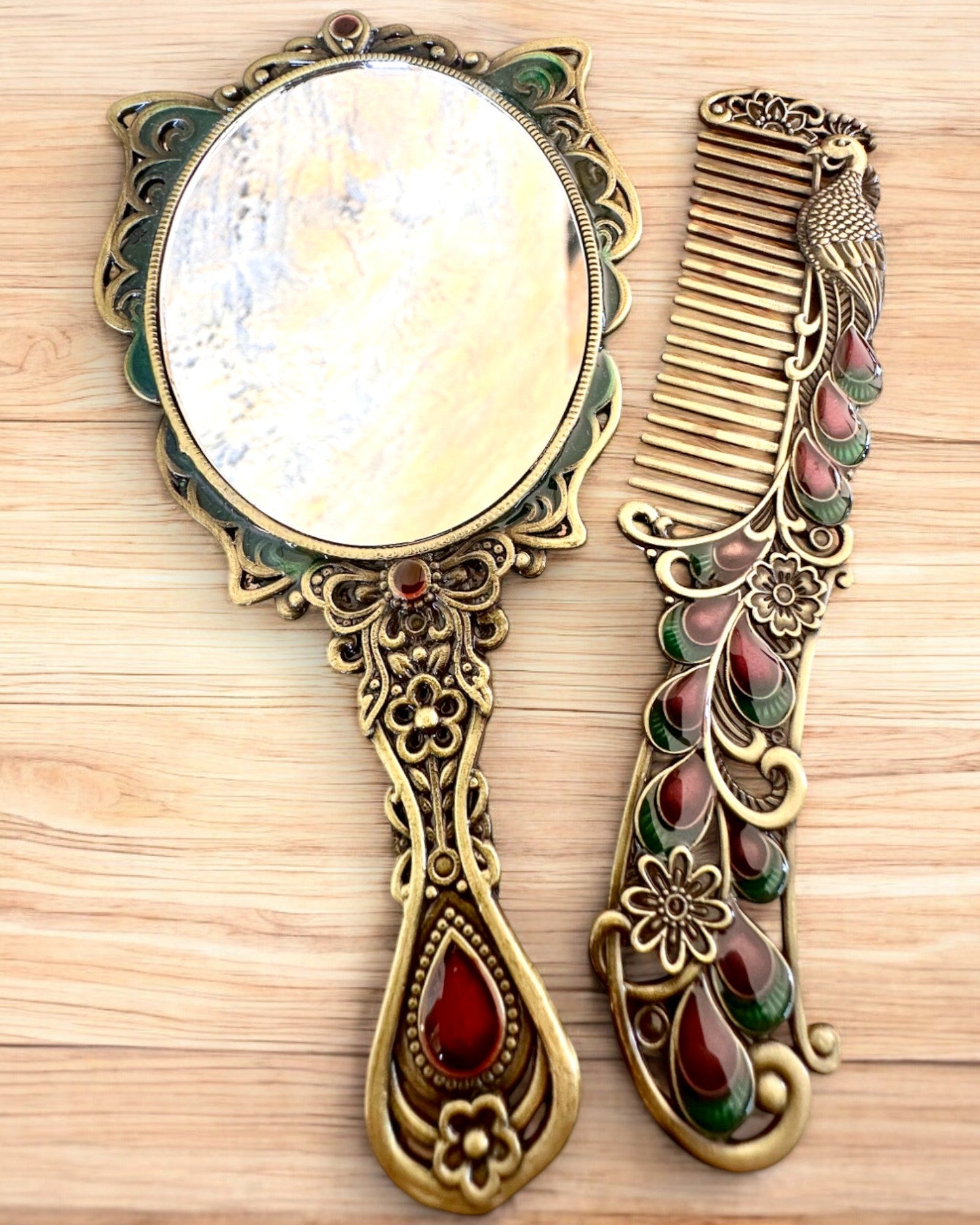 Spiegelset "Vlinderelegantie" met Kam