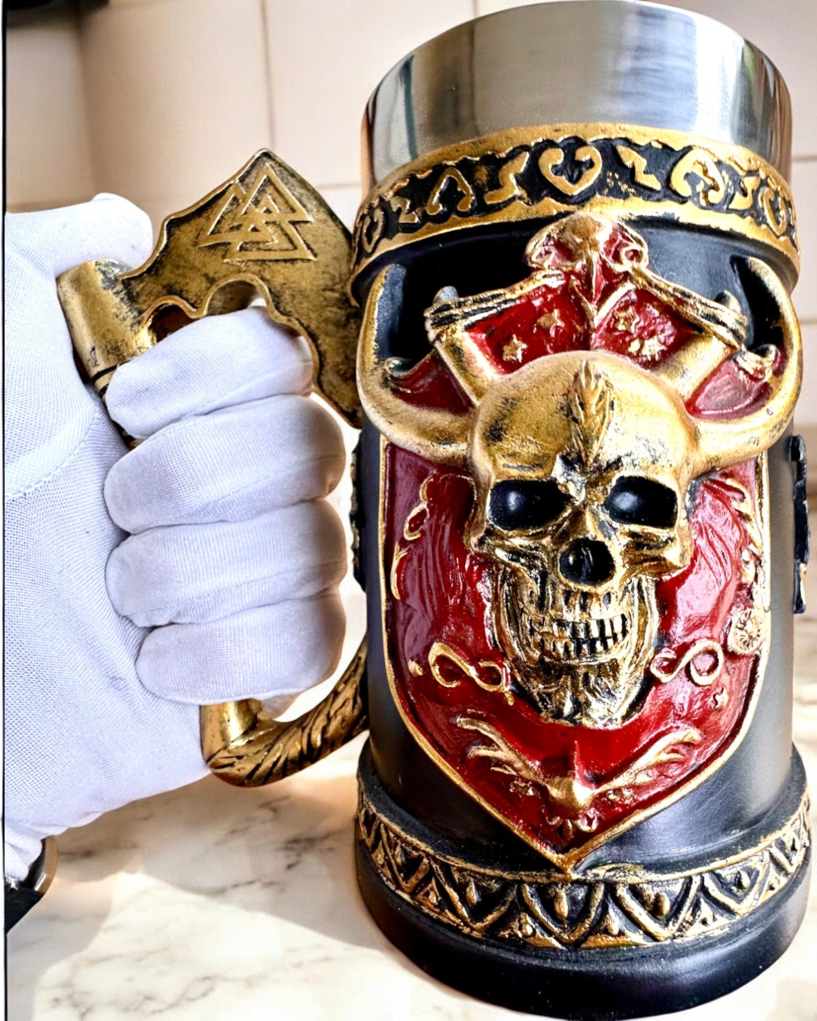 Karnawałowy Kufel Wojownika - 600 ml, 16 cm hoog, mogelijkheid tot personalisatie met gravure als cadeau