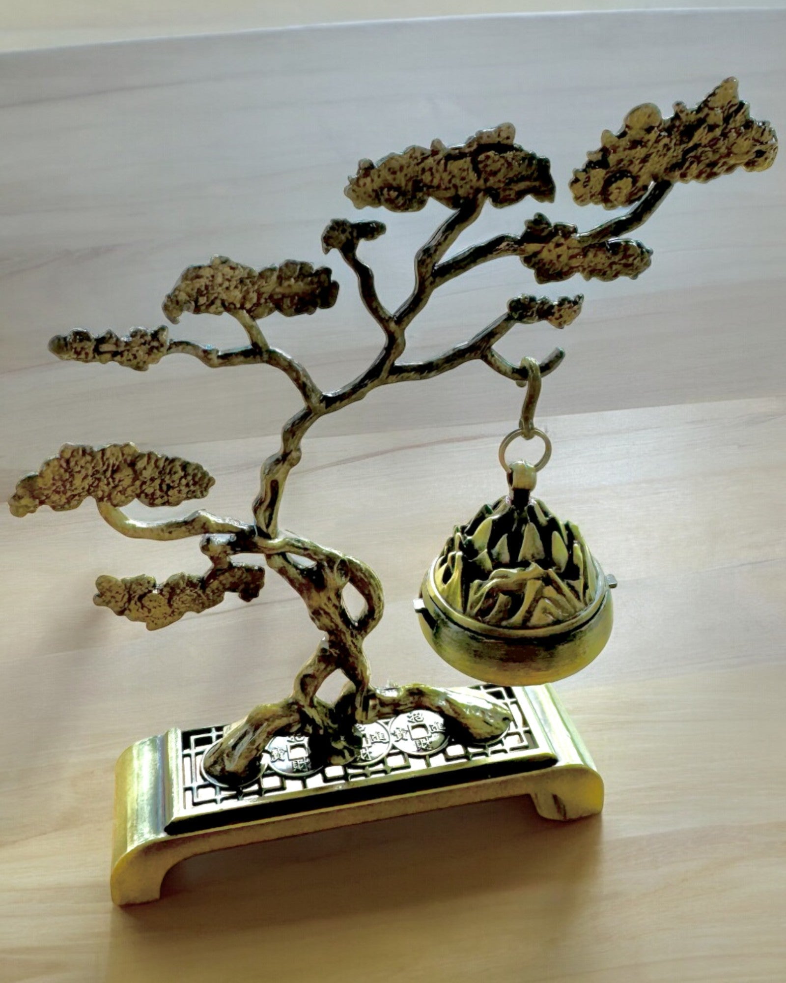 Elegante Metalen Bonsai Wierookhouder - mogelijkheid tot personalisatie met gravure als cadeau