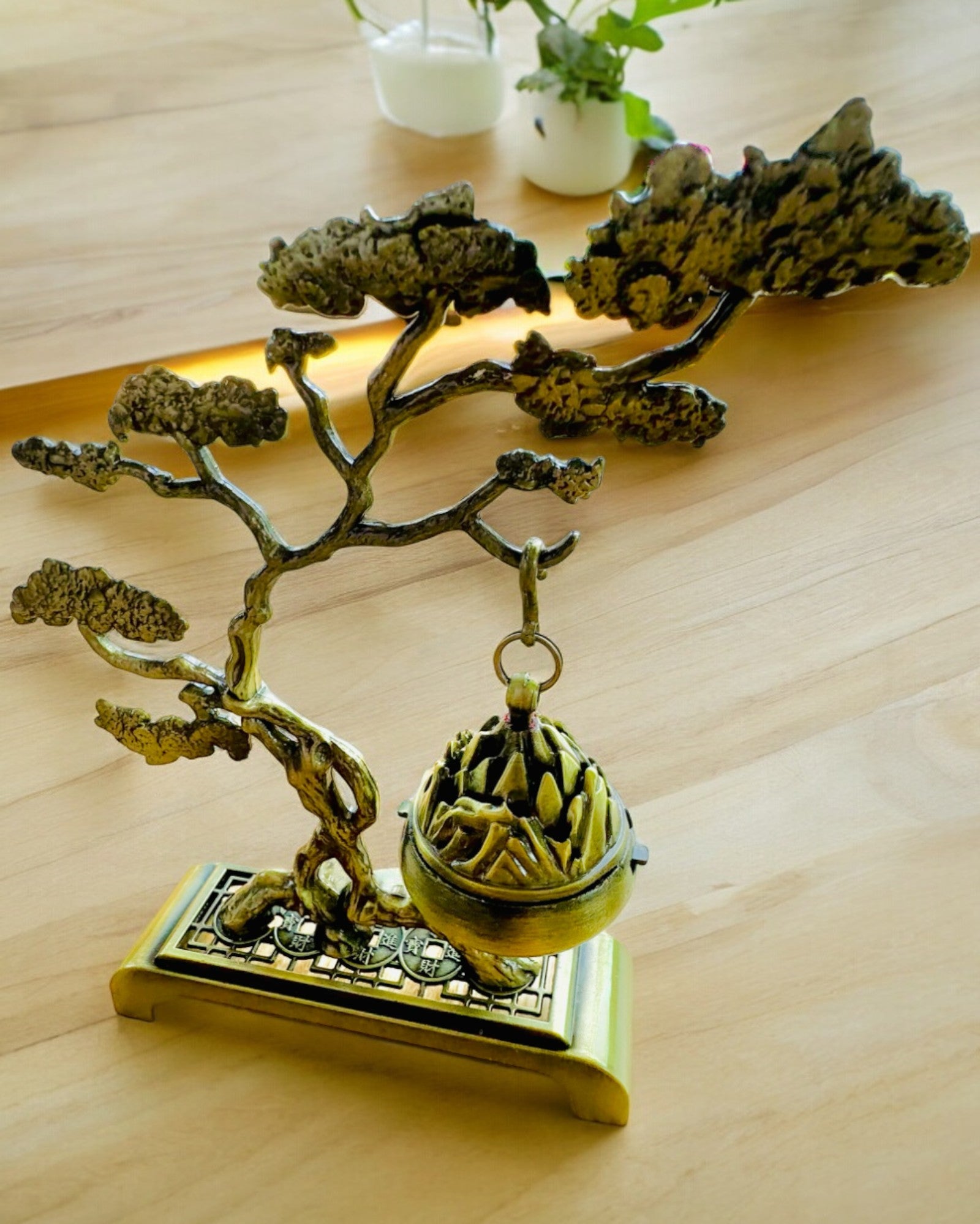 Elegante Metalen Bonsai Wierookhouder - mogelijkheid tot personalisatie met gravure als cadeau