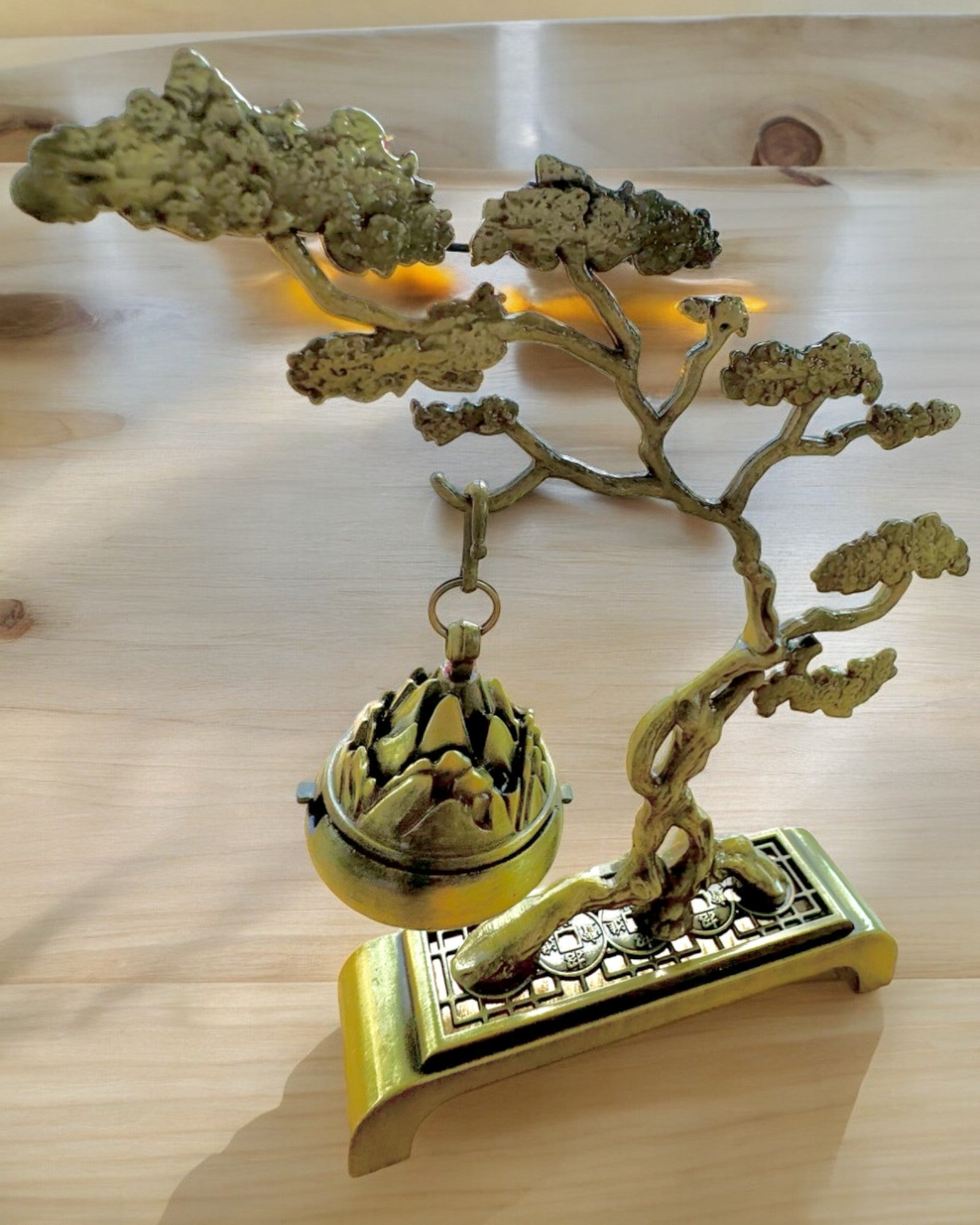 Elegante Metalen Bonsai Wierookhouder - mogelijkheid tot personalisatie met gravure als cadeau