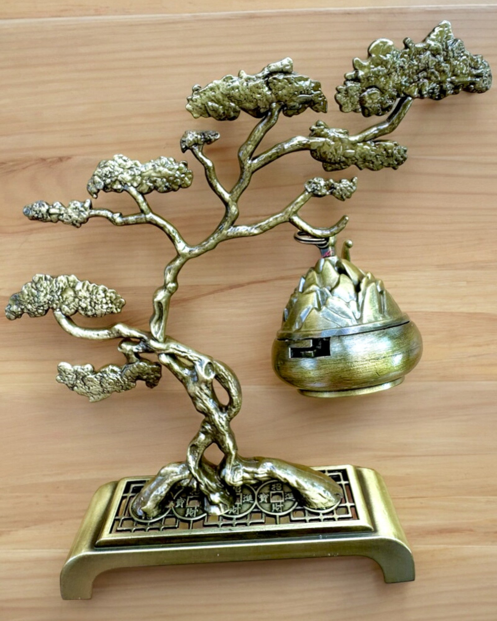 Elegante Metalen Bonsai Wierookhouder - mogelijkheid tot personalisatie met gravure als cadeau