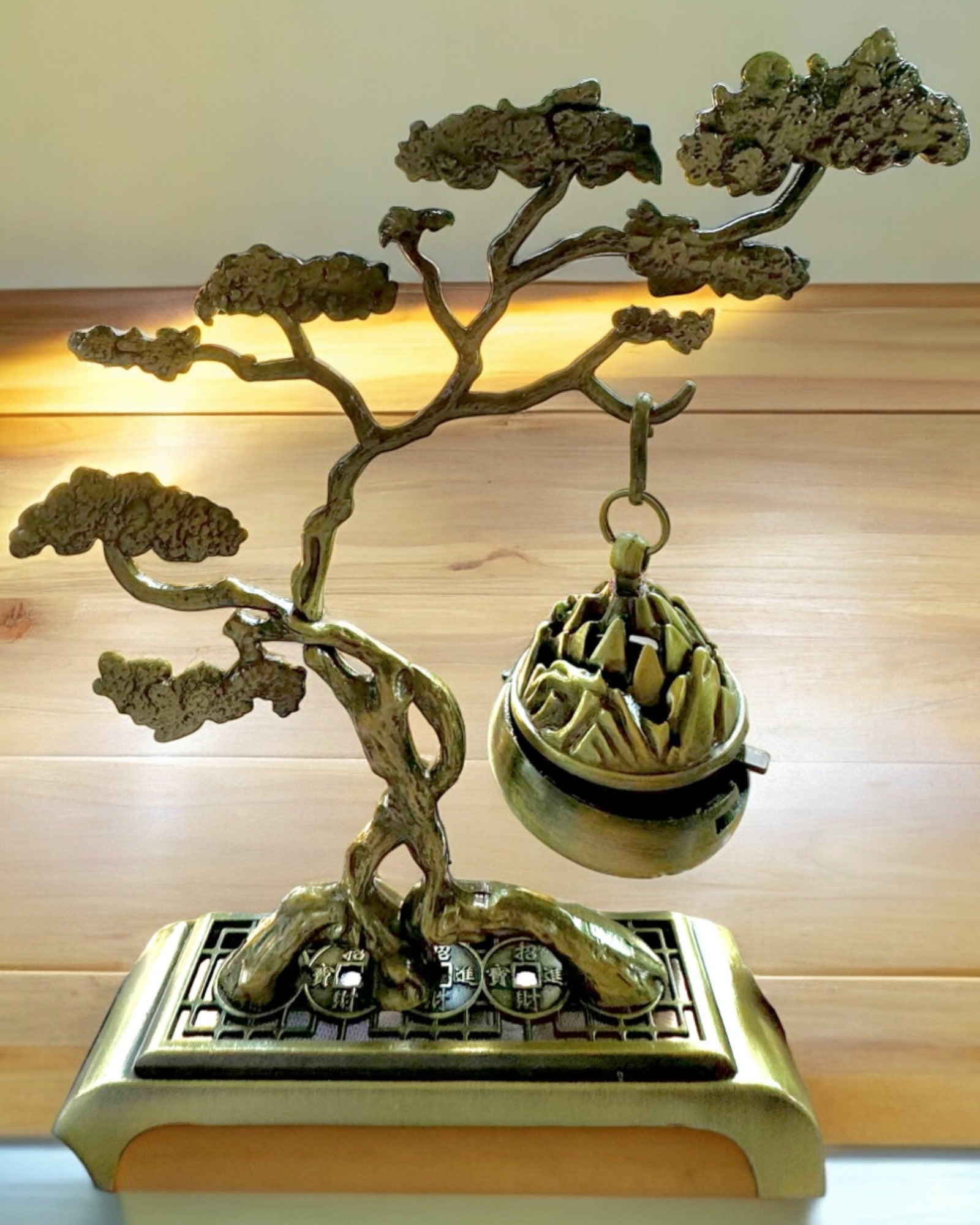 Elegante Metalen Bonsai Wierookhouder - mogelijkheid tot personalisatie met gravure als cadeau