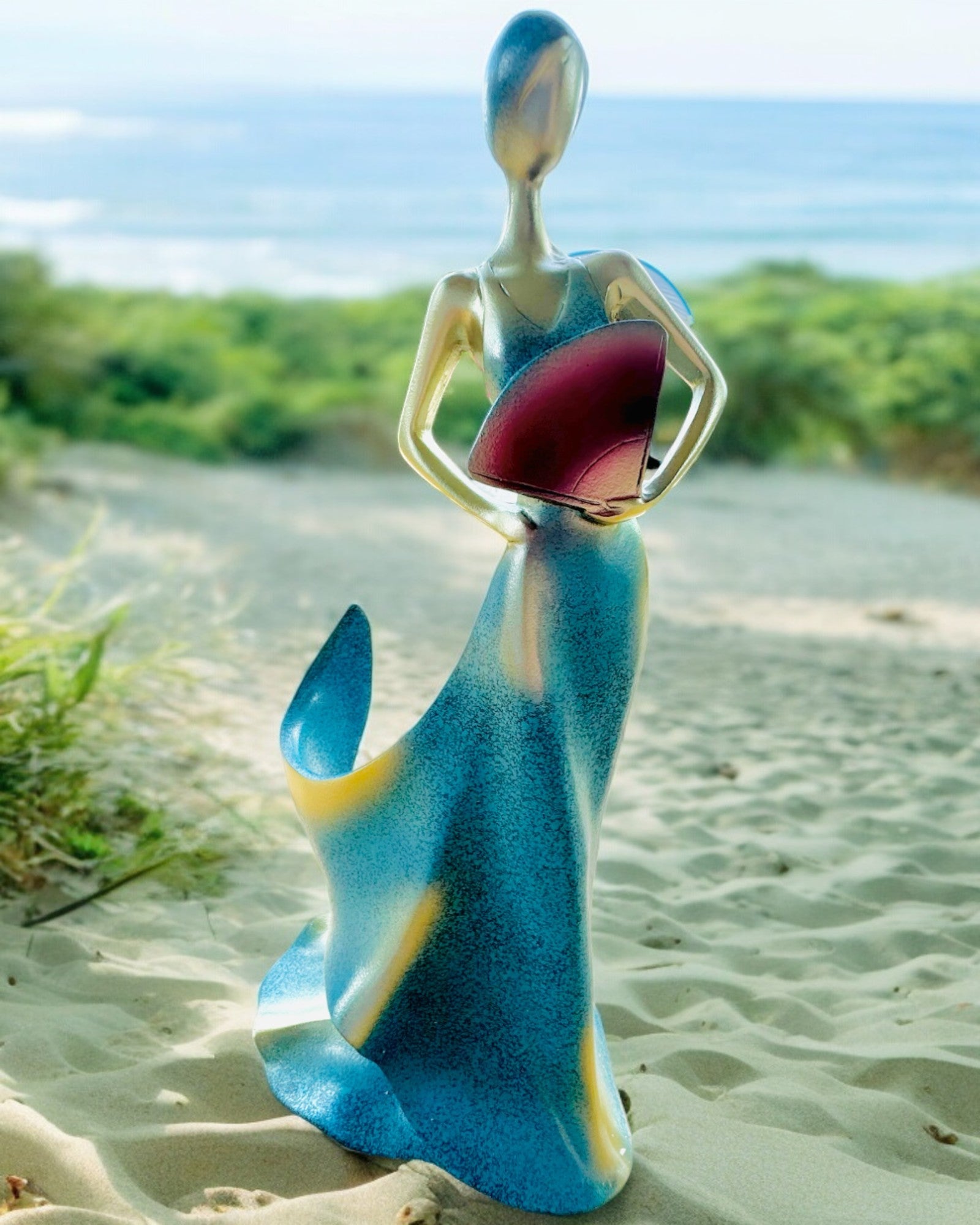 Elegante Flessenhouder - Dame Standbeeld - personalisatie met gravure, 2 varianten om uit te kiezen