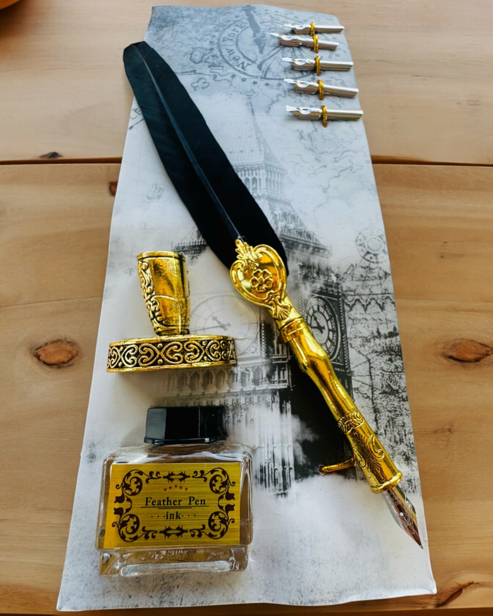 Elegant Ganzepen met Accessoireset - Royal Quill, mogelijkheid tot personalisatie met gravure