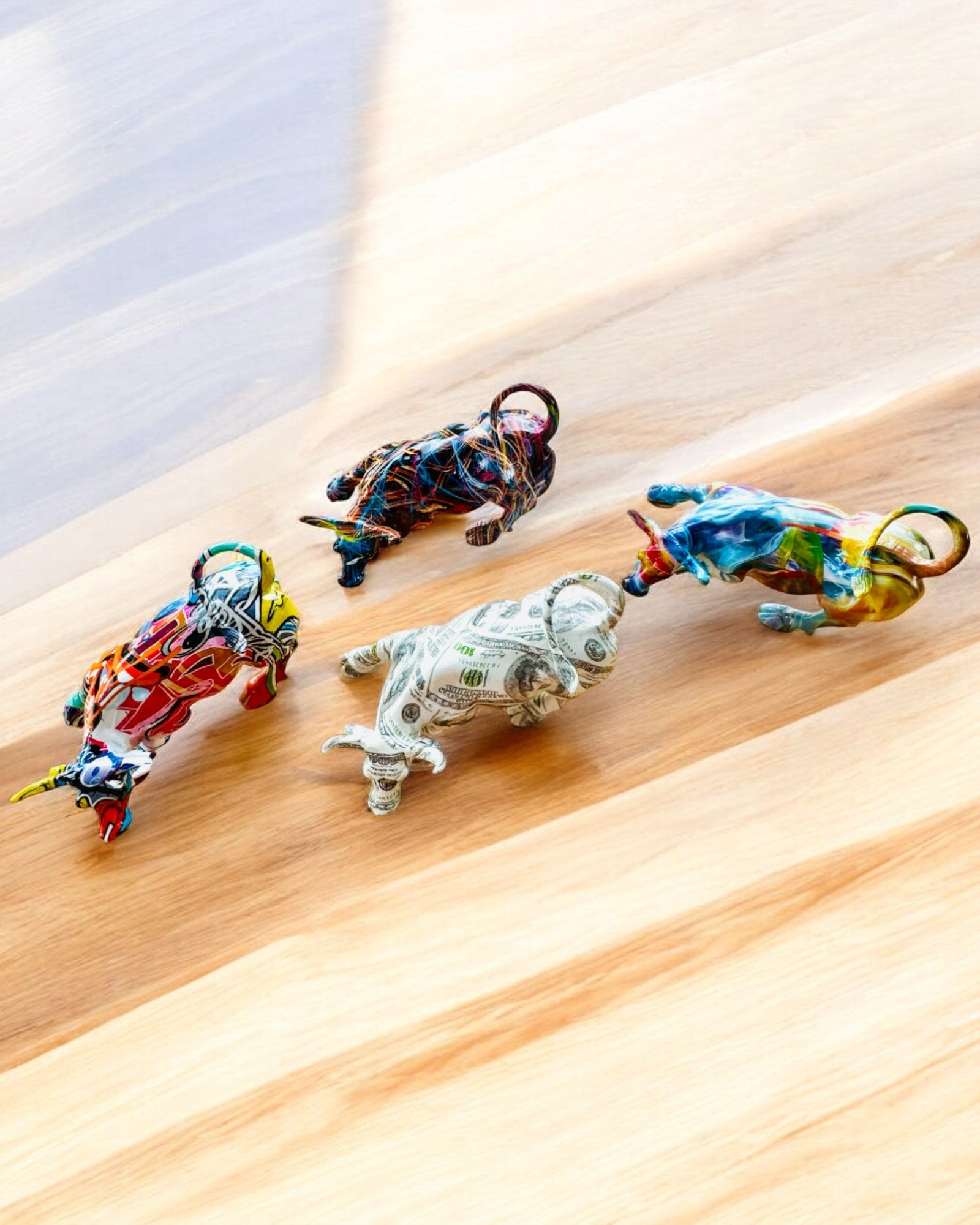 Decoratief Beeld "BullArt" – Unieke Kunst met Graveeroptie - 4 Kleuropties, voor een Gepersonaliseerd Cadeau