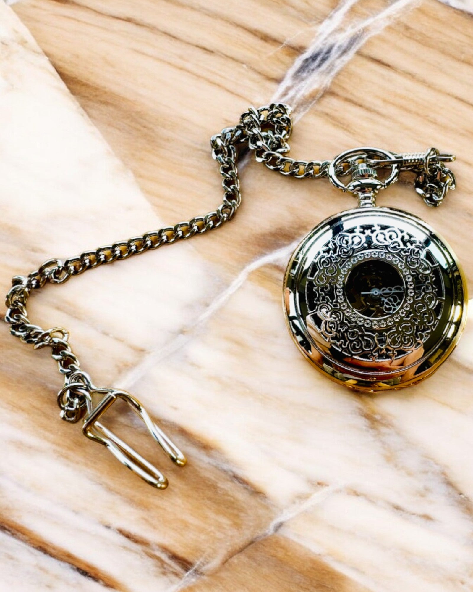 Zakhorloge "Eterna Elegantie", gepersonaliseerd cadeau, gravure. Kleur zilver