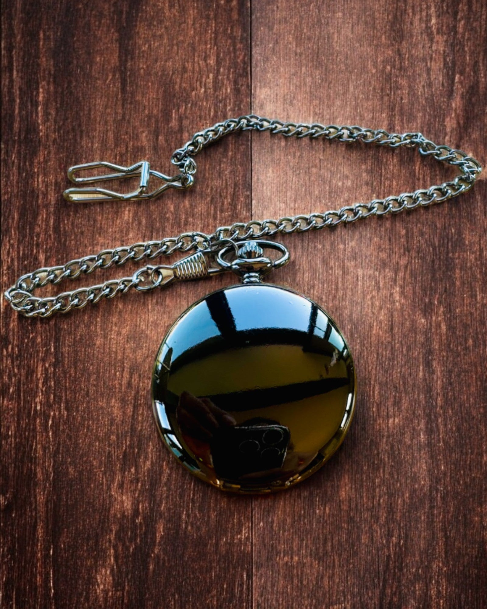 Klassieke Zakhorloge met Romeinse Cijfers en Ketting, Kwarts, Zwarte Glans - kleur zwart