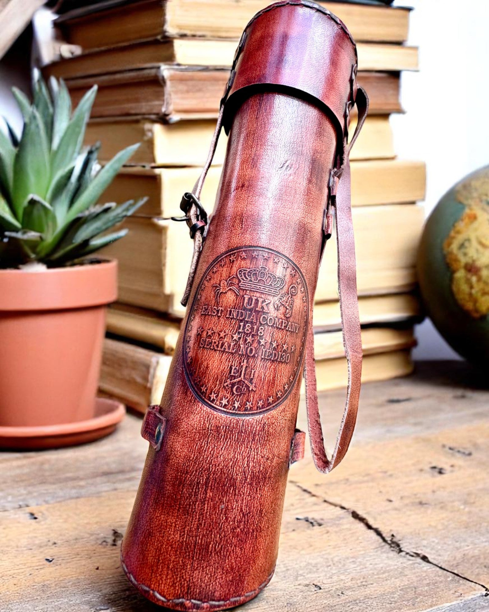 Koninklijke Verrekijker "Voyager 1818" – Exclusief, Messing, 83 cm, handgemaakt, etui van Echt Leer – Collectors Editie, personalisatie met gravure als cadeau