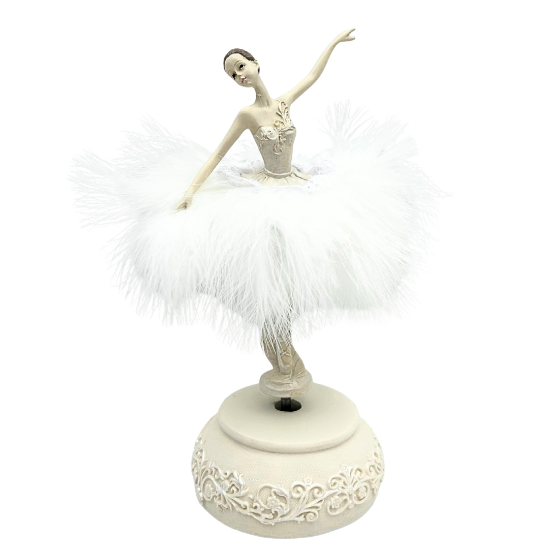 Muziekdoos ballerina Sneeuwkoningin beweegbaar 23,5 cm met gravure