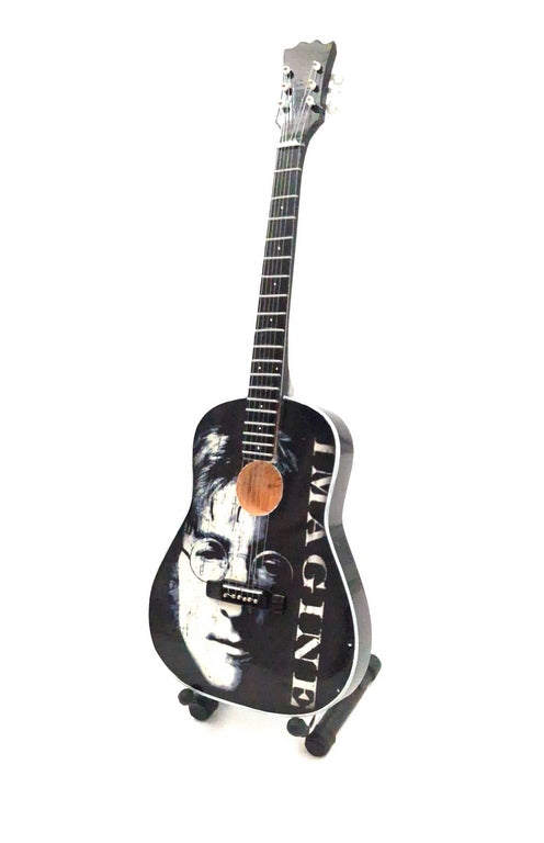 Decoratieve mini-gitaar van John Lennon The Beatles 24 cm met gepersonaliseerde gravure