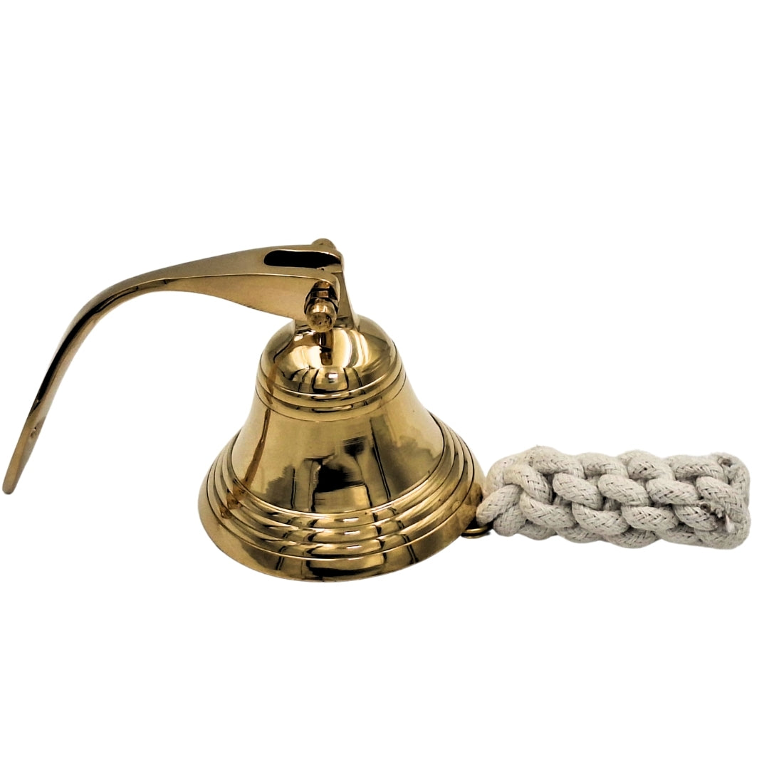 Messing scheepsbel 7,5 cm met mogelijkheid tot graveren - Ideaal cadeau in maritieme stijl - Goudkleurig, retrodecoratie voor huis of keuken