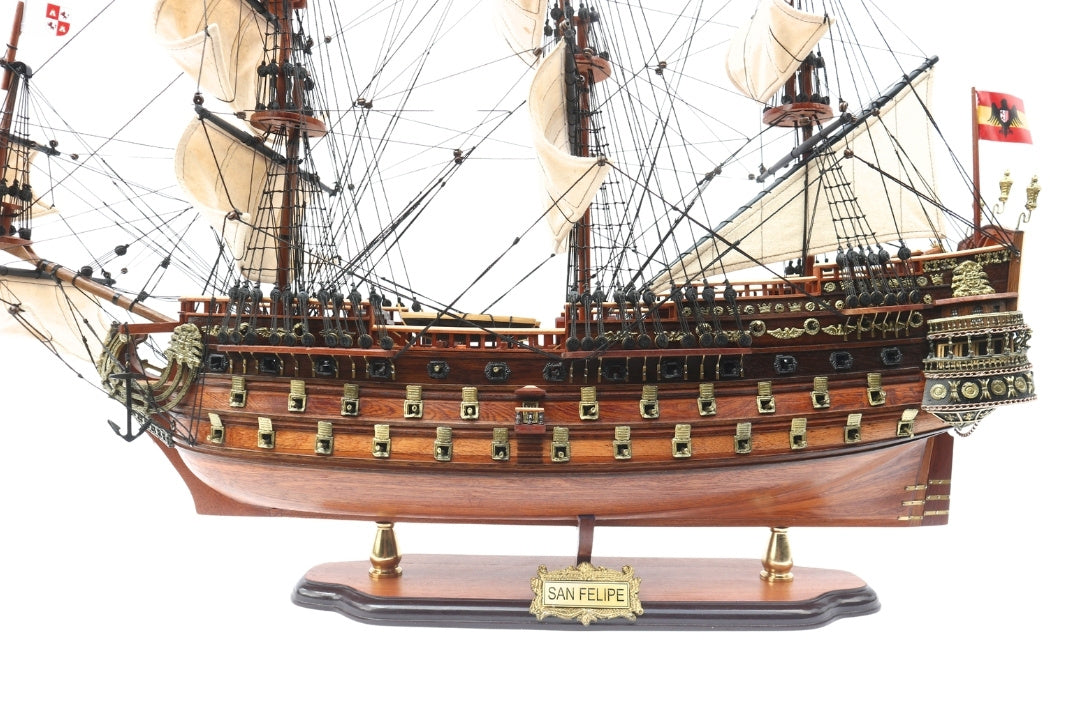Model van het zeilschip San Felipe 80cm, mogelijkheid tot personalisatie door gravure