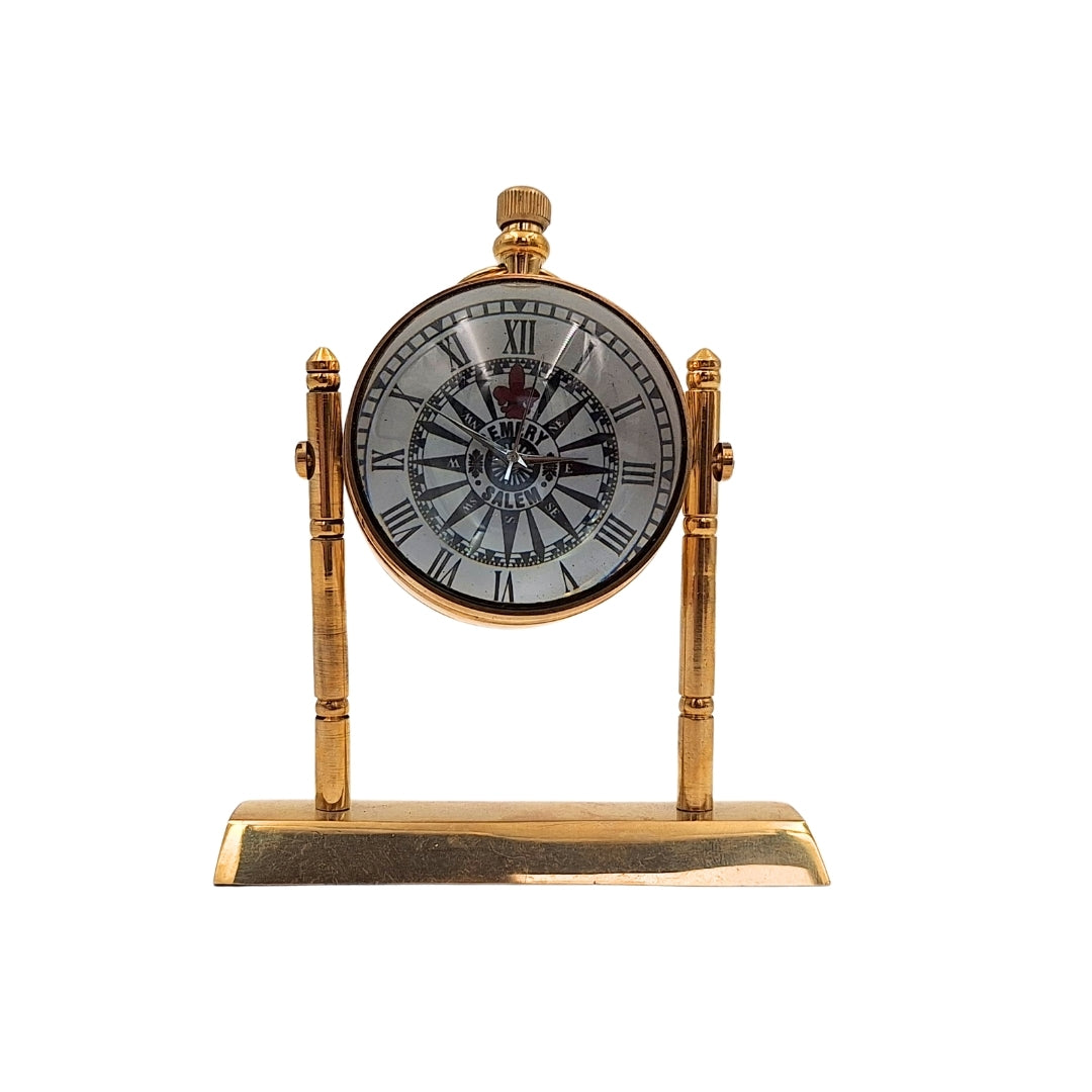 Messing maritieme bureauklok NC2963 met gepersonaliseerde gravure