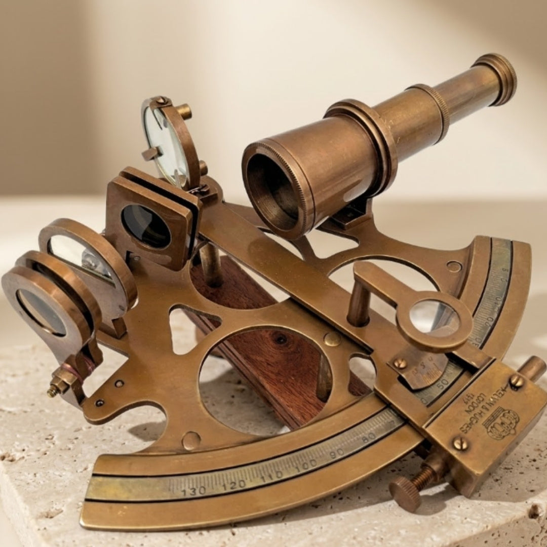 Grote messing sextant met mogelijkheid tot personalisatie met gravure