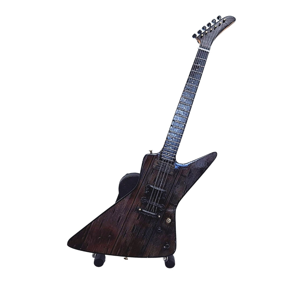 Minigitaar Metallica James Hetfield MGT-8860 met gravure - Mahoniehouten decoratie 27,5 cm als cadeau voor rockfans en verzamelaars