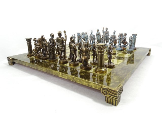 Messing schaakspel Boogschutters 44x44cm met mogelijkheid tot personalisatie met gravure - luxe cadeau voor liefhebbers van mythologie en strategie, hoogwaardige handgemaakte stukken
