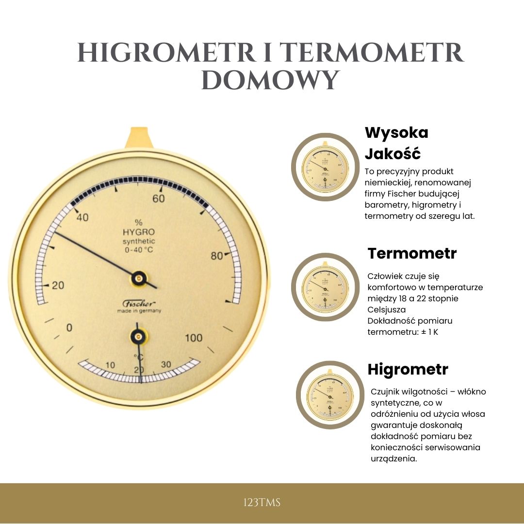 Fischer 123TMS hygrometer en thermometer voor thuis met mogelijkheid tot personalisatie door gravure