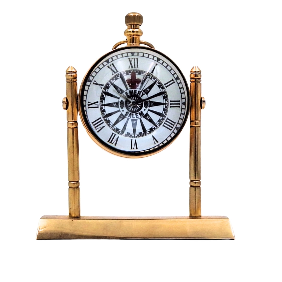 Messing maritieme bureauklok NC2963 met gepersonaliseerde gravure