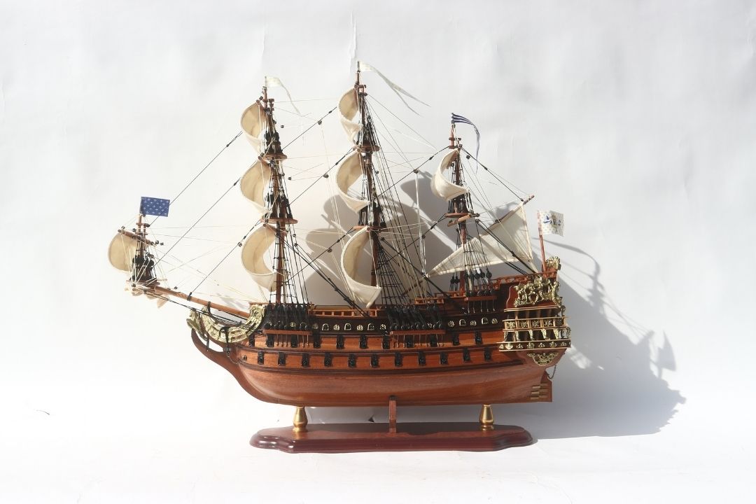Luxueus model van het zeilschip Soleil Royal 65cm - SOL6, mogelijkheid tot personalisatie door gravure