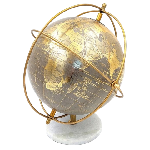 Decoratieve wereldbol op stenen voet GLB-127