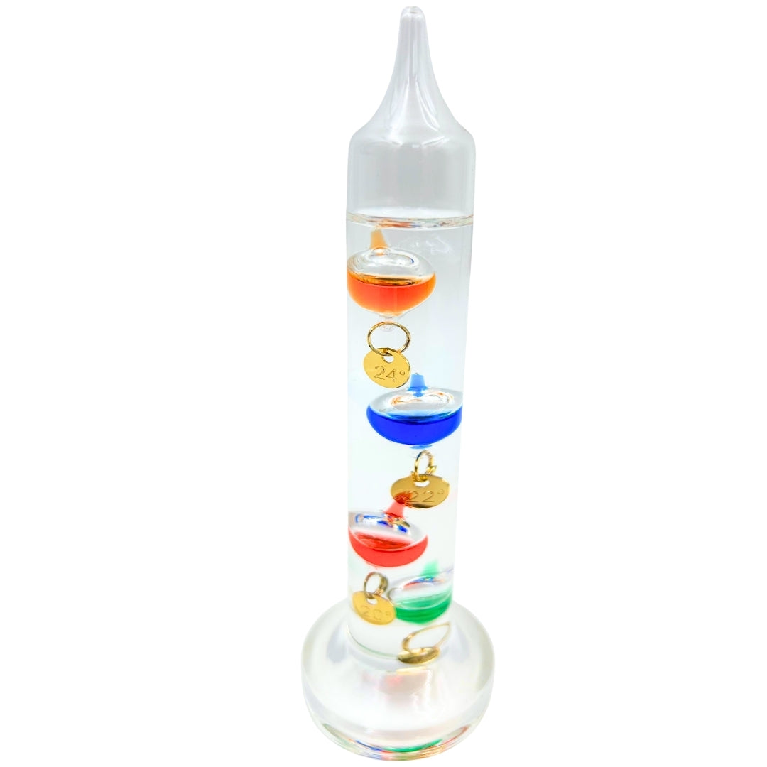 Galileithermometer Galileo met gepersonaliseerde gravure – elegante interieurdecoratie in glaskleur