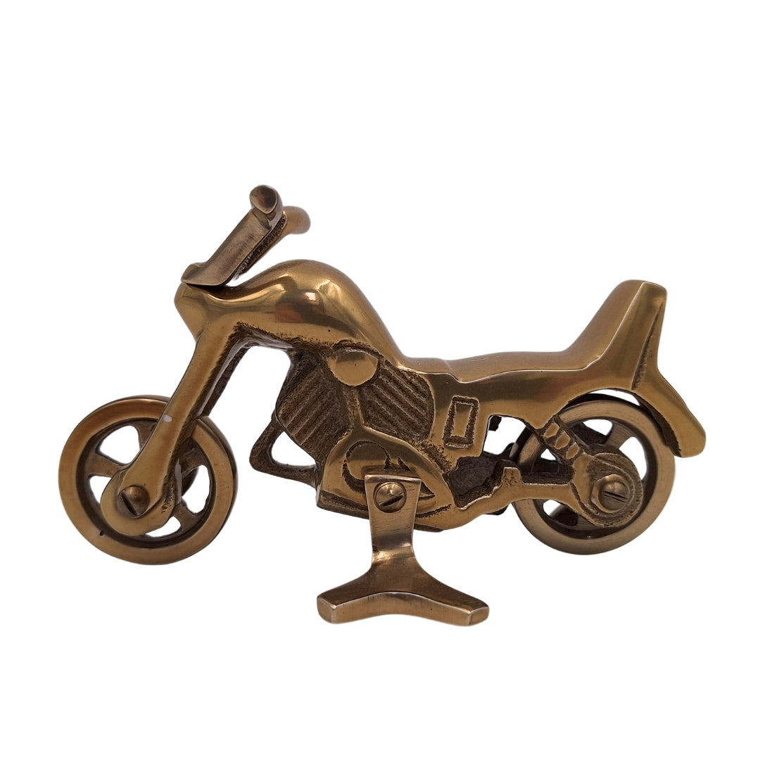 Metalen motormodel N-2960 van aluminium in antiek messing – gepersonaliseerde gravure als cadeau, afmetingen 17,5 x 10 cm