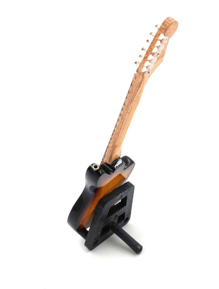 Mini-gitaar 15cm in Kurt Cobain-stijl met personaliseerbare gravure - bruine mahoniehouten gitaar als cadeau voor een grunge- en Nirvana-fan