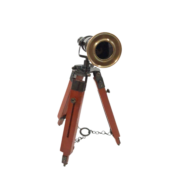 Messing telescoop op driepoot met mogelijkheid tot personalisatie met gravure - elegant decoratief element als cadeau, hoogte verstelbaar tot 30 cm