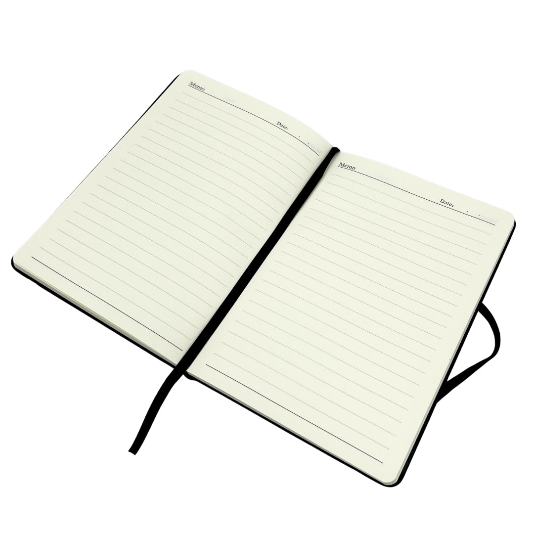 Elegante geschenkset Classico met personalisatie - leren notitieboek A5, paraplu, pen, visitekaarthouder en sleutelhanger in esthetische geschenkdoos