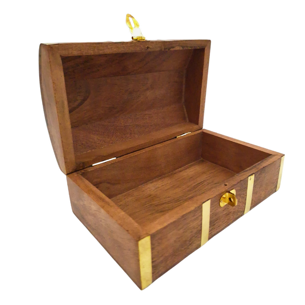 Vintage maritiem houten kistje DNU-020 met messing ankermotief, gepersonaliseerde gravure, ideaal als cadeau voor liefhebbers van de zee, afmetingen 18,4 × 12,7 × 7,6 cm