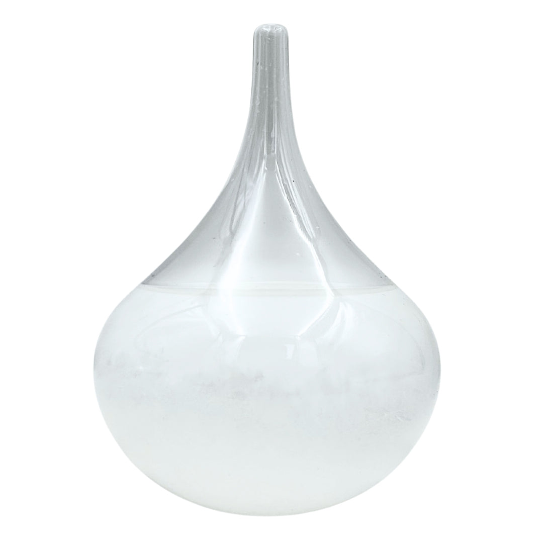 FitzRoy-stormbarometer - druppel Storm Glass met mogelijkheid tot personalisatie met gravure - elegant cadeau in druppelvorm, hoogte 11 cm, glazen vat met unieke kristallen die reageren op weersveranderingen