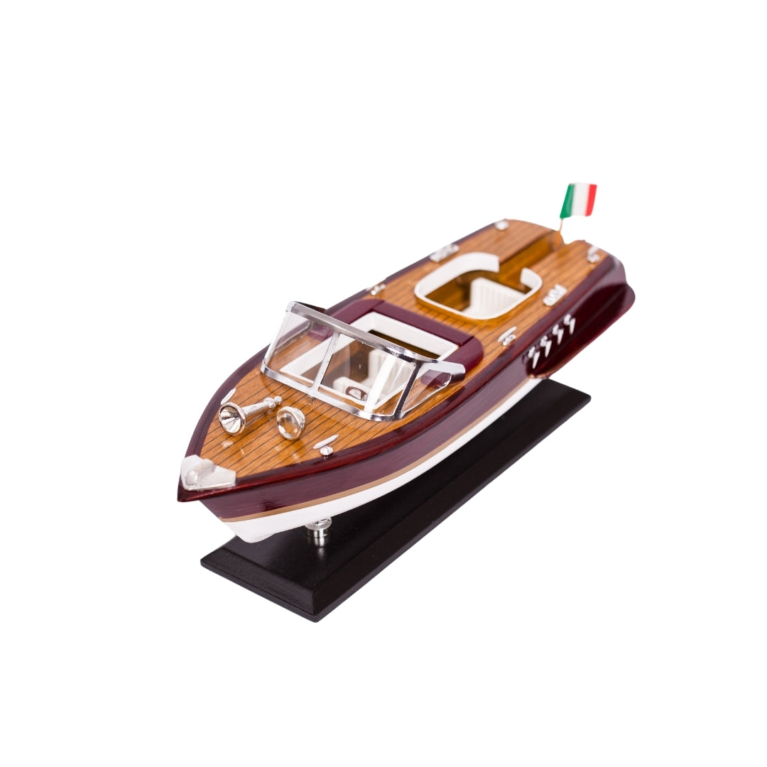 Model van motorboot Reeva van hout 35x11x13 cm