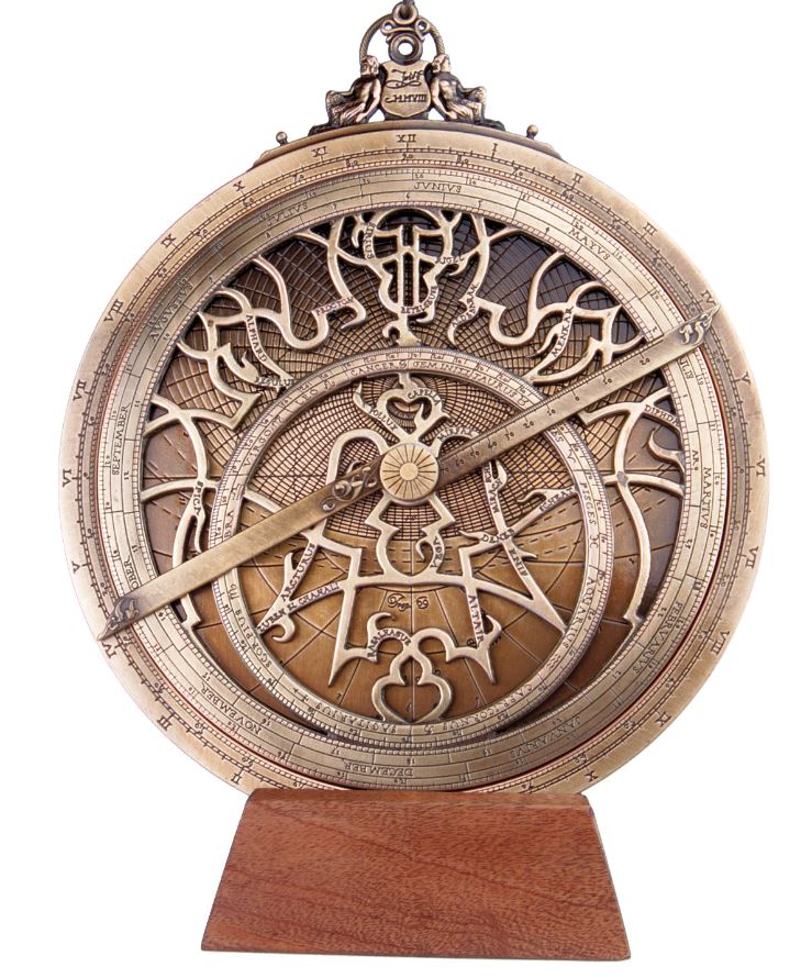 Groot Europees astrolabium H35 met gravure