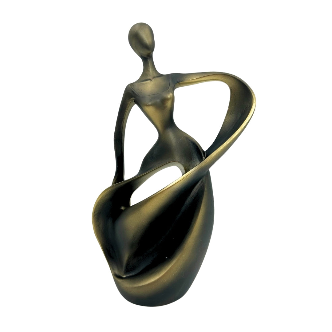 Beeldje van een danseres in antiek goud 24cm met mogelijkheid tot personalisatie met gravure