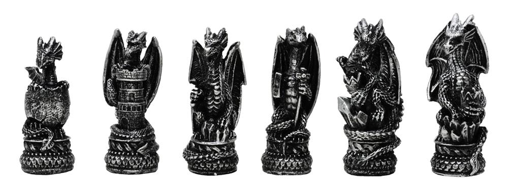 Fantasy drakenschaakspel met gepersonaliseerde gravure