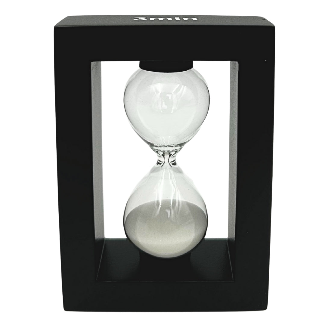 Decoratieve bureauset met zandloper 3 minuten en penhouder met gravure